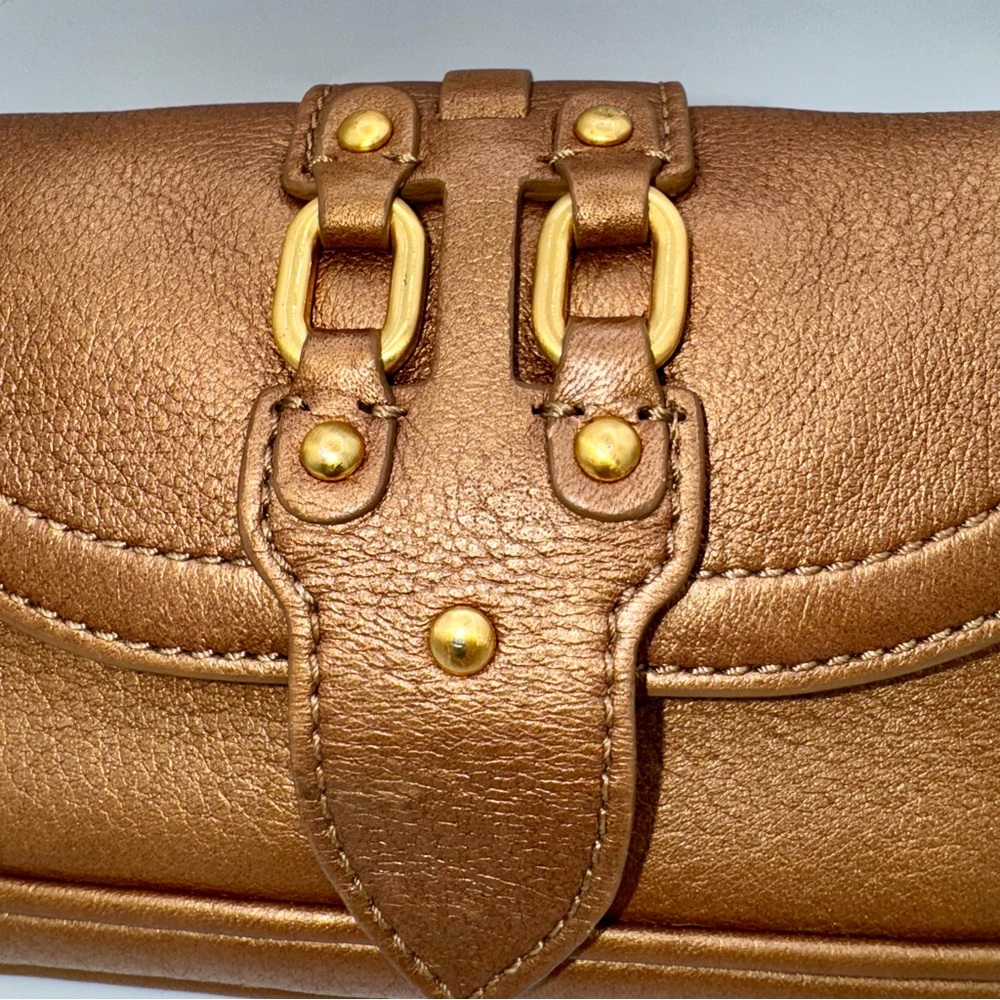 Vintage Cole Haan Leather Clutch / Wallet Copper Y2K‎ Quiet Luxury - Picture 3 of 12